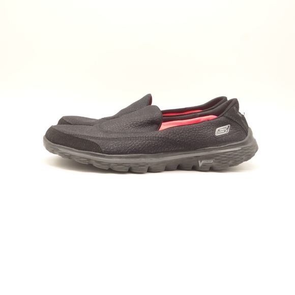 Skechers Go Walk Casual Sneakers Black Fabric Shoe - Picture 3 of 8